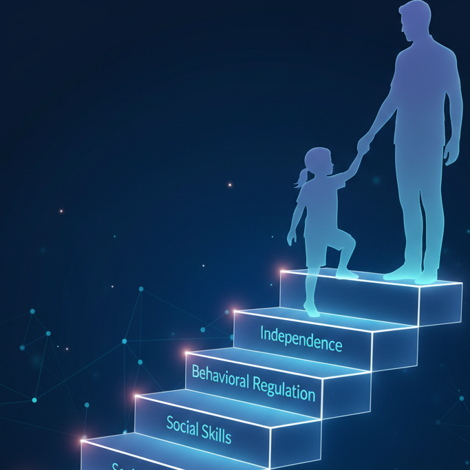 A child receiving ABA therapy for autism in Florida using positive reinforcement techniques.